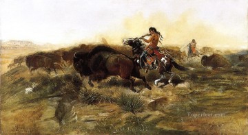 野生の男のための野生の肉 1890年 チャールズ・マリオン・ラッセル Oil Paintings